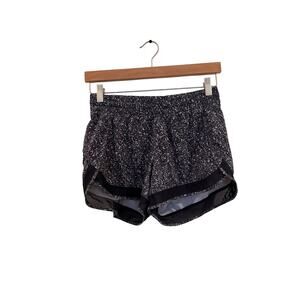 Athletic black and white running shorts